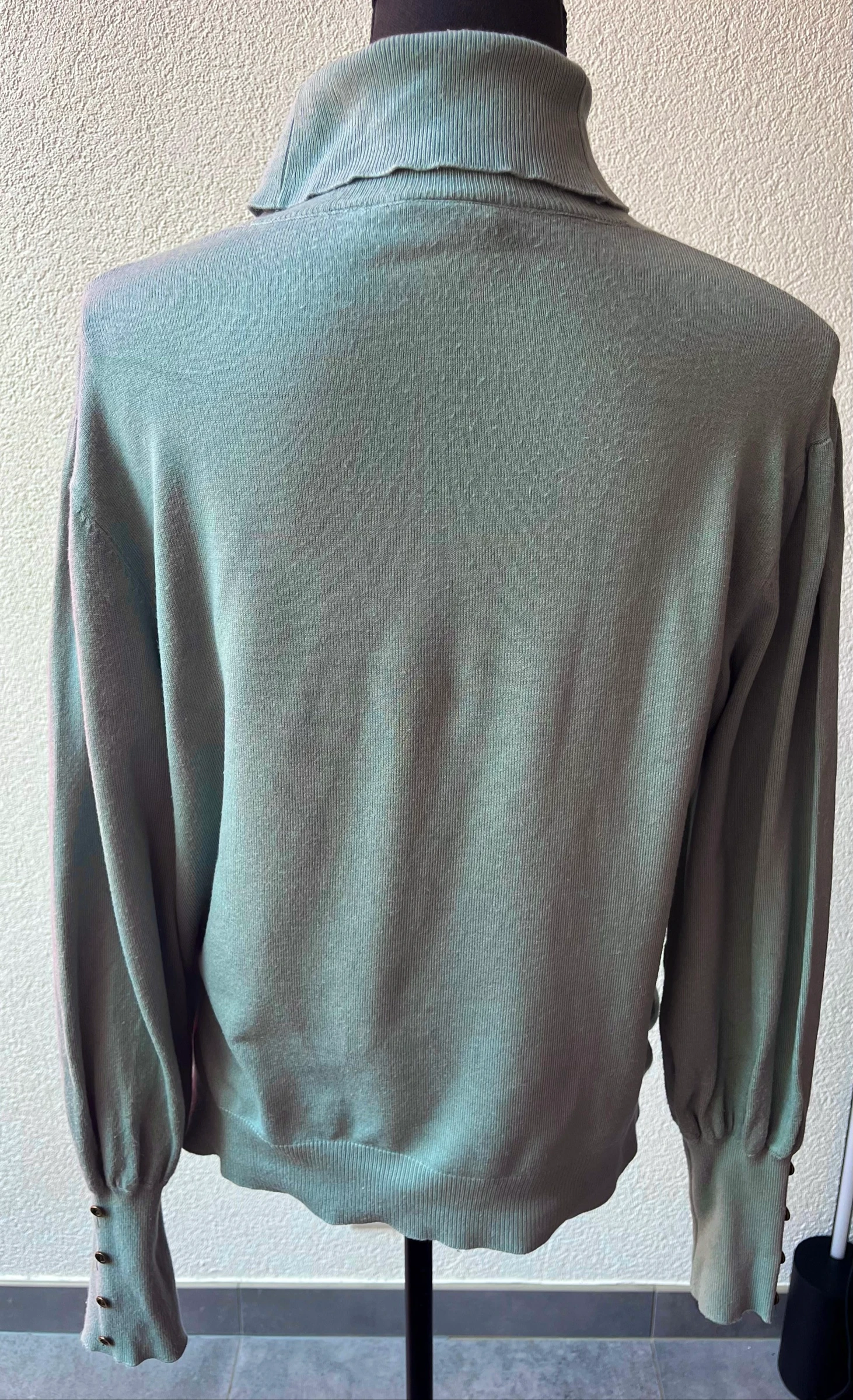 🌺 𝒎𝒛 | Suéter de lana azul hielo para mujer talla 44 | punto fino | manga abalada – photo 2